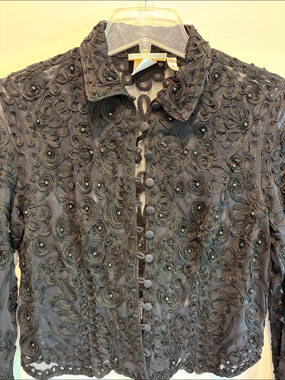 Vintage Cache beaded top size large - Picture 2 of 6